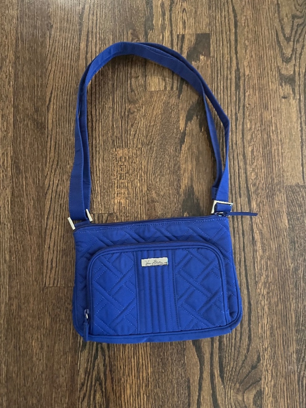 NWOT Vera Bradley Cobalt Blue Quilted Microfiber Crossbody Hipster Bag Purse